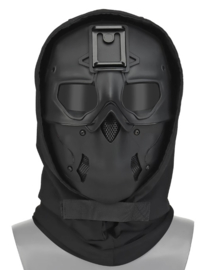 Tactical mask met capuchon en Night Vision mount - BLACK