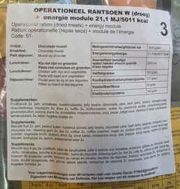 1  Maaltijd zak 24 Hour - Operationeel Rantsoen W (droog) + energie module +/- 5100 kcal - Lichtgewicht! - Best Before Augustus 2027