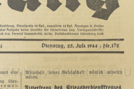 WO2 Duitse krant Frankische Tageszeitung nr. 172 25 juli 1944 - 47 x 32 cm - origineel