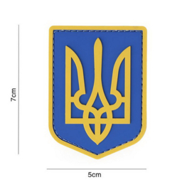 Embleem PVC 3D PVC  met klittenband - Ukrainian Army Colour - 7 x 5 cm.
