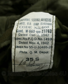 WO2 US Army officer Class A jacket 1942  - maat 35S = NL maat 45 kort = XS - origineel