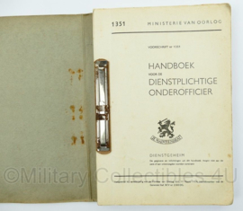 Handboek voor de dienstplichtige onderofficier - VS 1351 - uit 1954 - origineel