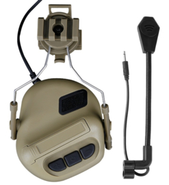 Tactical Headset Microphone Comtac Rail Adapter for FAST MICH Helmet  TAN /Coyote