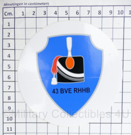 Sticker 43 BVE RHHB Brigade Verkenneningseskradron - diameter 10 cm - origineel