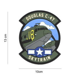 Embleem 3D PVC - met klittenband - Douglas C-47 - 13x10 cm.