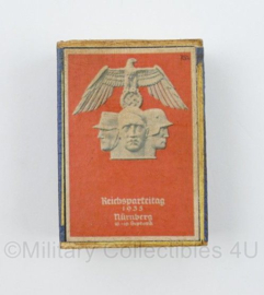WO2 Duits luciferdoosje van echt hout - Reichsparteitag 1935 Nurnberg - 6 x 4 cm
