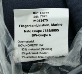 Duitse Luftwaffe fliegerkombination overall - Marine donkerblauw - nieuw in verpakking - zeldzaam - meerdere maten - origineel