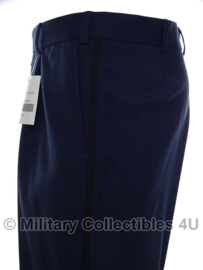 KLU Luchtmacht DT herenbroek uniform broek blauw met zwarte bies - ONGEDRAGEN - kwartmaat 24  - origineel