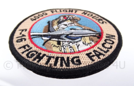 KLu Koninklijke Luchtmacht embleem F-16 Fighting Falcon "4000 flight hours" - met klittenband - diameter 10 cm