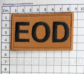 EOD Explosieven Opruimingsdienst Defensie embleem COYOTE TAN - met klittenband - 8,5 x 5 cm