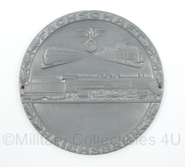 WO2 Duitse Fachschaft Reichsbahn metalen wall plaque groot - diameter 16 cm - replica