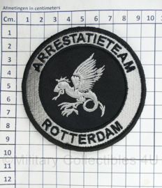 Arrestatieteam Rotterdam embleem Black and Grey met klittenband - diameter 9 cm