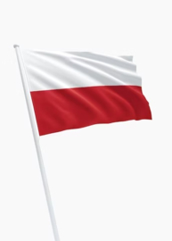 Vlag Polen - 150 x 225 cm - materiaal Spun-Poly - fabrikant Dokkumer Vlaggencentrale - nieuw gemaakt