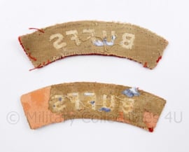 WO2 Brits paar shoulder titles BUFFS - 9,5 x 2,5 cm - origineel