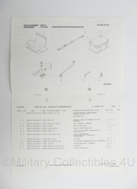 KL Nederlandse leger handout Uitrustingspakket voor Aanhangwagen Algemene Dienst 15kN 1994 - 21 x 15 cm - origineel