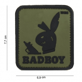 Embleem 3D PVC PVC - met klittenband - BadBoy - groen 7,7 x 6,9 cm.