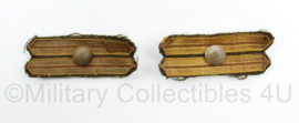MVO kraaginsigne PAAR Adjudant onderofficier - Vaandrig en Kornet - 7 x 2,5 cm - origineel