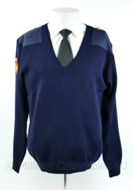 Nederlandse brandweer trui met v-hals en emblemen - huidig model - donkerblauw - maat Small - nieuw - origineel