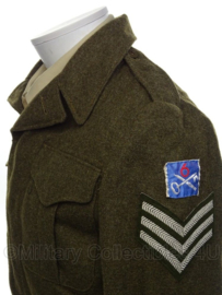 Canadese Battledress jacket met insignes - Sergeant - 1955 - size 2 -  origineel