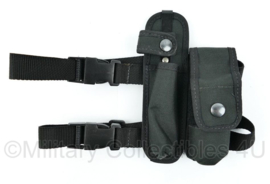 Britse Politie Zwarte Leg Pouch met 2 vakken en double strap - merk Sitos Equipment - origineel