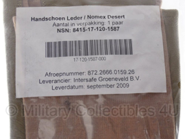 KL en Klu leger handschoenen Leder/Nomex DESERT - maat 9 - nieuw in verpakking! - origineel