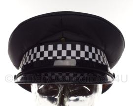 Politie platte pet - zonder insigne  -  Zwart glad wol, Zwarte voering - maat 57- origineel