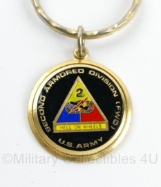 US Army 2nd Armored Division sleutelhanger - 7 x 3,5 cm - origineel