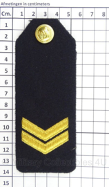 KM Marine schouder epauletten met knoop - rang Korporaal - afmeting 5 x 14 cm - origineel