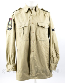 Korps Mariniers Tropen shirt khaki met lange mouw met embleem - rang Korporaal - maat 40 - origineel