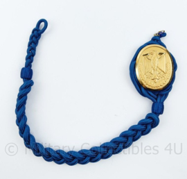 Bundeswehr Marine schietkoord blauw met goudkleurig embleem SCHÜTZENSCHNUR DER BUNDESWEHR IN GOLD  - 42 cm - origineel