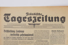 WO2 Duitse krant Tageszeitung nr. 142 20 juni 1944 - 47 x 23 cm - origineel