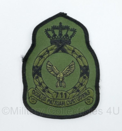 KLU Koninklijke Luchtmacht 711 sqaudron embleem met klittenband  - 11,5 x 8 cm - origineel