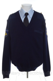 Nederlandse politie V hals trui met emblemen  - Maat 4  = Medium  - origineel