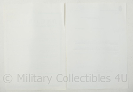 KMAR Koninklijke Marechaussee dagorder document set - 30 x 21½ cm - origineel
