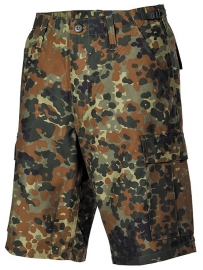 Bermuda korte broek - flecktarn camo - maat Small t/m 3XL