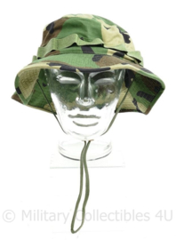 Korps Mariniers en US Army bush hat Woodland type 2 , hat sun hot weather - Ribstop - maat 7 3/4 - nieuw - origineel