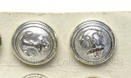 Zilveren kleine knopen met onderplaatje voor schouderstukken Marine - prijs per paar - doorsnede 1,5 cm - origineel