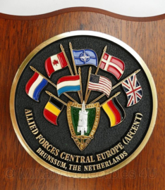 Wandbord Allied Forces Central Europe (Afcent) Brunssum - 17½ x 1½ x 22½ cm - origineel
