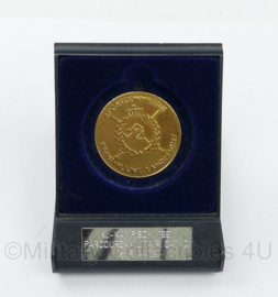 KL Nederlandse leger KL Sportcommissie Kampioenschap 1991 Parcours Militair Cat D 1e plaats medaille in doosje - origineel