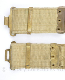 Wo2 Britse P37 Koppel khaki - messing gespen - maat Small - 85 x 5,5 cm - origineel