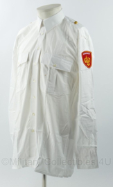 Nederlandse Brandweer Wit overhemd met huidig model emblemen  - lange mouw - maat 39-4 - nieuw in verpakking - origineel