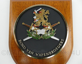 Vereniging van oud-militairen Bond van Wapenbroeders wandbord - 14 x 1,5 x 19 cm - origineel