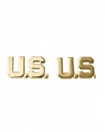 US officer collar insignia "US" Goud - 1 PAAR