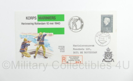 KMARNS Korps Mariniers Herinnering Rotterdam 10 mei 1940 envelop met postzegels - 19 x 10 cm - origineel