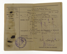 Duits WO1 Militärpaß soldatenpaspoort - gestempeld - TOPSTAAT - origineel
