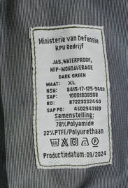 Defensie waterproof jas NFP mono groen regenjas  - nieuwste model 2024 tot heden - maat XL - nieuw - origineel