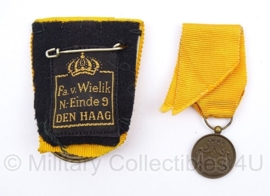 Bronzen Nederlandse medaille set voor 12 jaar Trouwe Dienst - Juliana - origineel