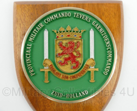 Provinciaal Militair Commando tevens Garnizoenscommando Zuid-Holland wandbord - 14 x 1,5 x 18 cm - origineel