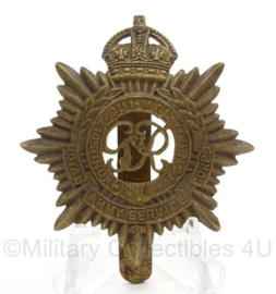 WO2 Britse baret insigne Royal Army Service Corps- afmeting 4 x 5,5 cm - origineel