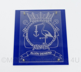 KM Koninklijke Marine Allen Dienend wandbord plexiglas - 14 x 1,5 x 15,5 cm - origineel
